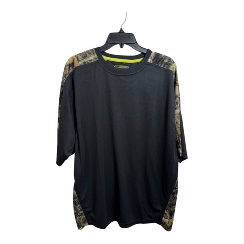 Fishouflage T-Shirt Mens Size XL Black Camoflage Short Sleeve Fishing Hunting